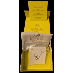 Kendra Scott Letter Z Pendant Necklace Rhodium Tone Initial Necklace New in Box